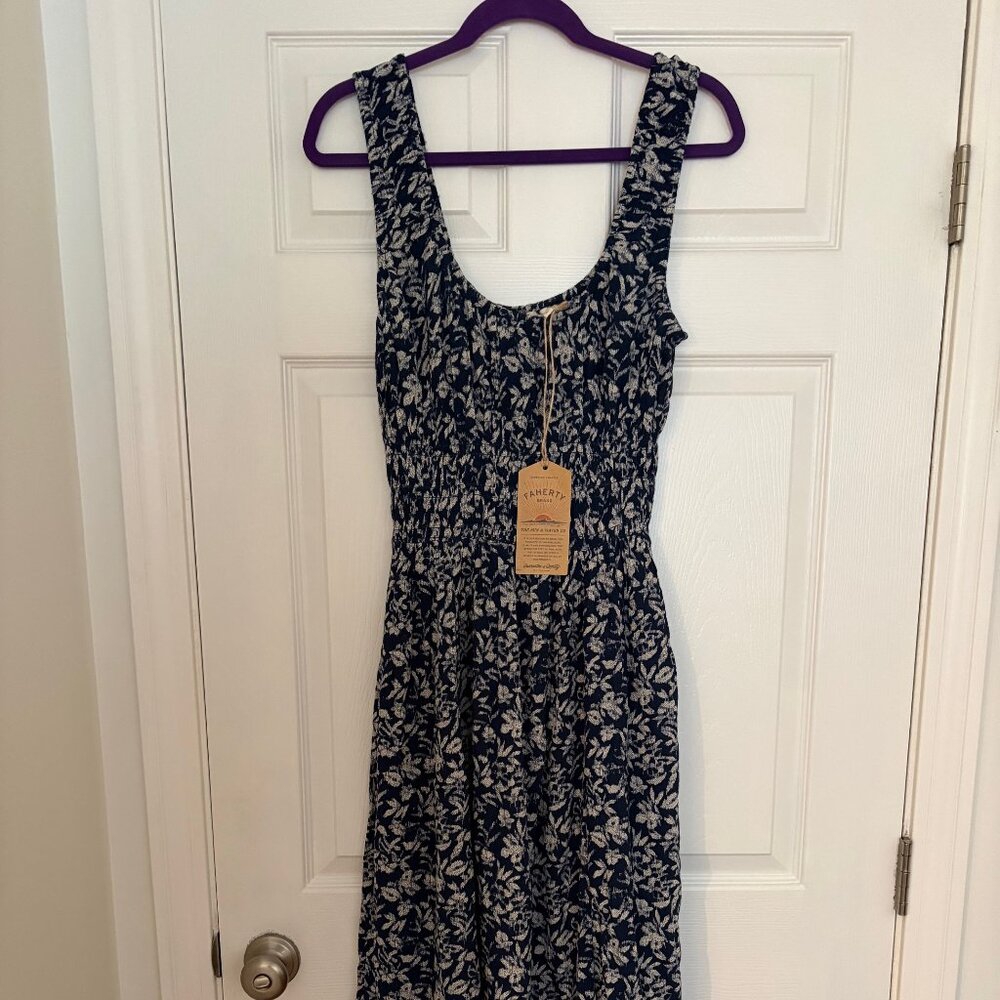 Faherty Sunseeker Dress in Navy Size Medium, Brand New